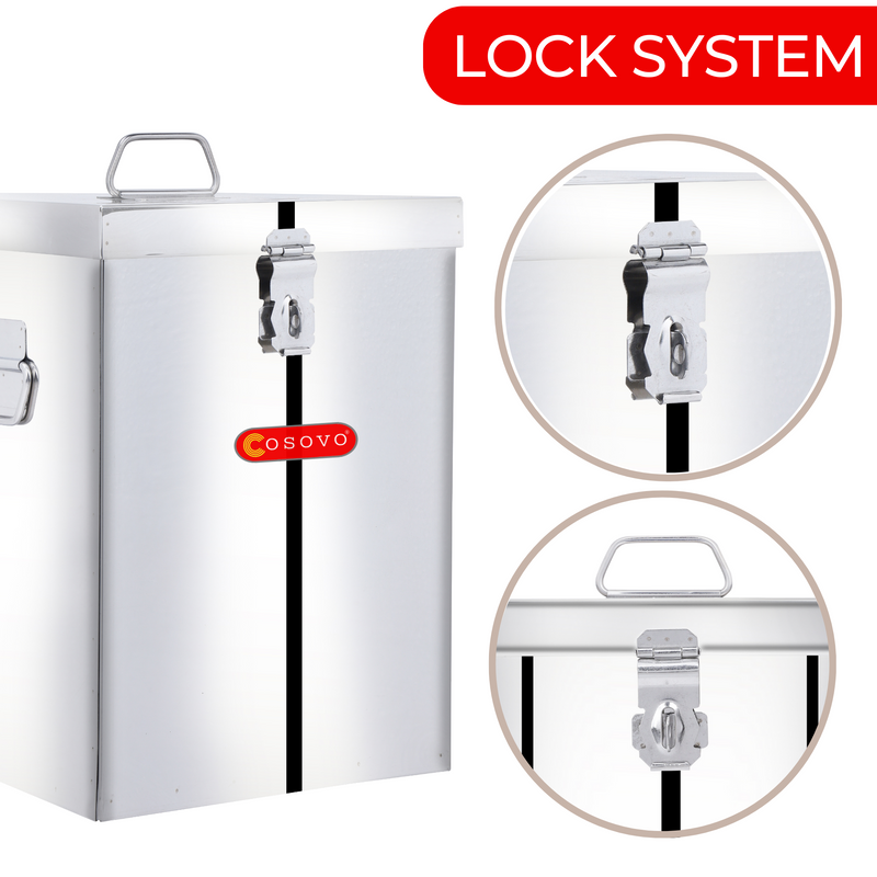 Steel Square Pipa | Steel Rice Storage Container | Grocery Container for Kitchen | Steel Square Kothi | Steel Square Container | Steel Square Dibba | Steel Square Storage Box | Steel Square Drum